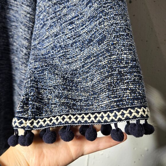 Bobeau Maren Kimono Jacket Plus Size 2X Pom Poms Embroidered Cardigan Sweater - Picture 4 of 11